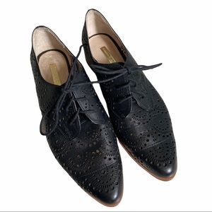 Louise et Cie Perforated Pointy Toe Loafers